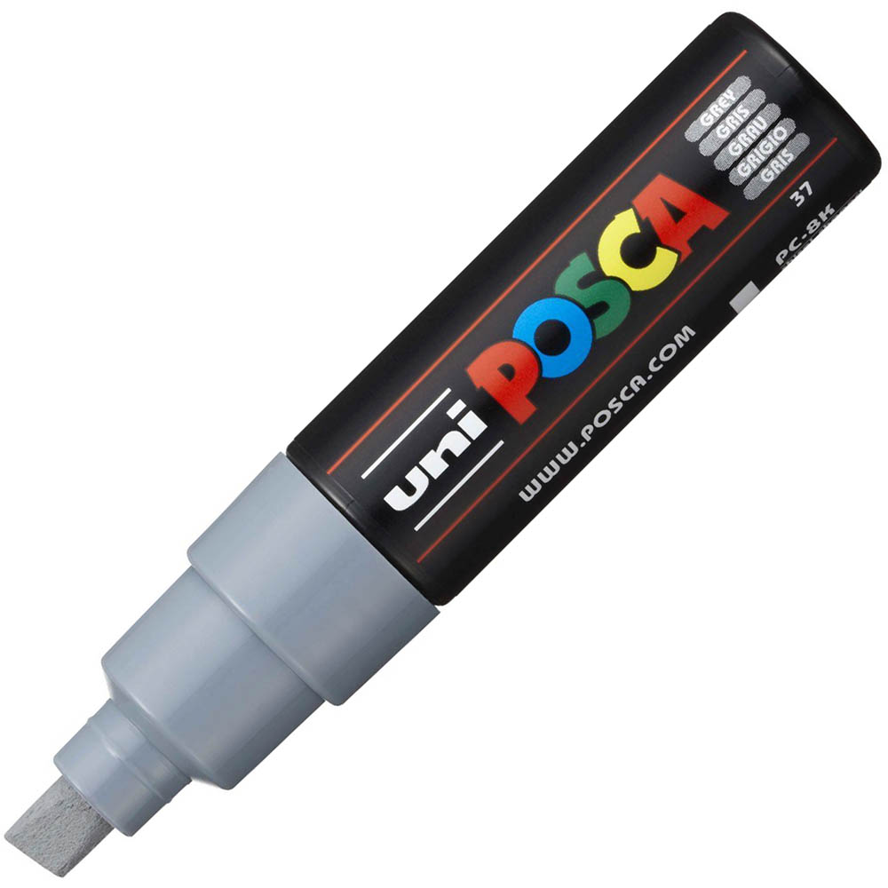 Image for POSCA PC-8K PAINT MARKER CHISEL BROAD 8MM GREY from Emerald Office Supplies Office National