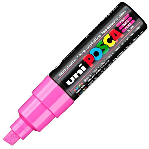 Image for POSCA PC-8K PAINT MARKER CHISEL BROAD 8MM PINK from PaperChase Office National