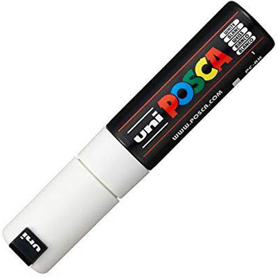 Image for POSCA PC-8K PAINT MARKER CHISEL BROAD 8MM WHITE from Discount Office National