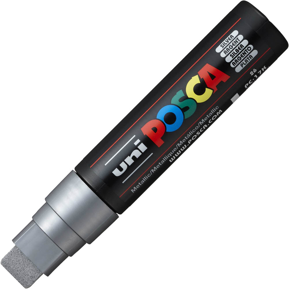 Image for POSCA PC-17K PAINT MARKER CHISEL EXTRA BROAD 15MM SILVER from Angletons Office National