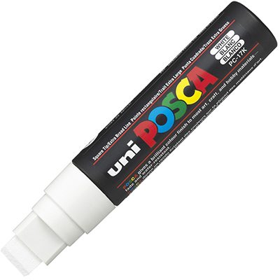 Image for POSCA PC-17K PAINT MARKER CHISEL EXTRA BROAD 15MM WHITE from OFFICE NATIONAL CANNING VALE