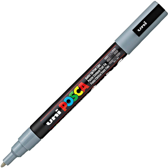 Image for POSCA PC-1M PAINT MARKER BULLET EXTRA FINE 1.0MM GREY from Angletons Office National