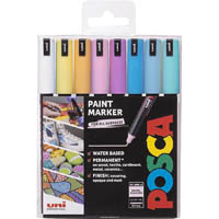 posca pc-1mr paint marker bullet ultra fine 0.7mm assorted pastel colours pack 8
