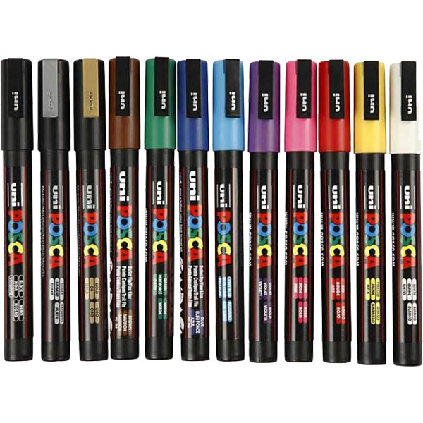 Image for POSCA PC-3M PAINT MARKER BULLET FINE 1.3MM ASSORTED PACK 12 from Office National Perth CBD