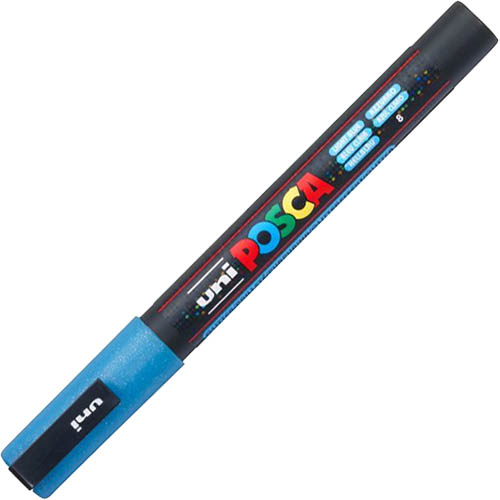 Image for POSCA PC-3M PAINT MARKER BULLET FINE 1.3MM GLITTER LIGHT BLUE from Emerald Office Supplies Office National