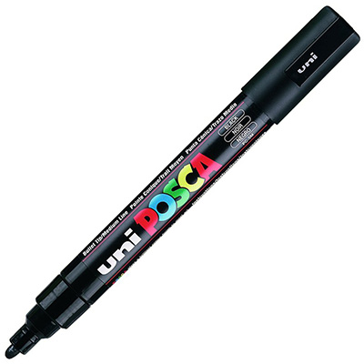 Image for POSCA PC-5M PAINT MARKER BULLET MEDIUM 2.5MM BLACK from Surry Office National