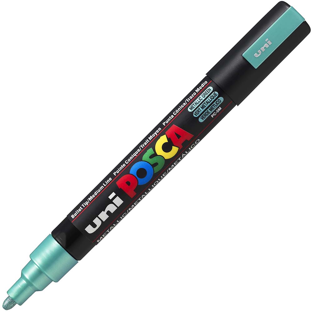 Image for POSCA PC-5M PAINT MARKER BULLET MEDIUM 2.5MM METALLIC GREEN from Emerald Office Supplies Office National