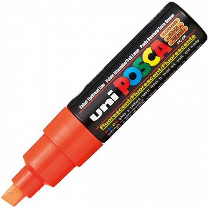Image for POSCA PC-8K PAINT MARKER CHISEL BROAD 8MM FLORESCENT ORANGE from Axsel Office National