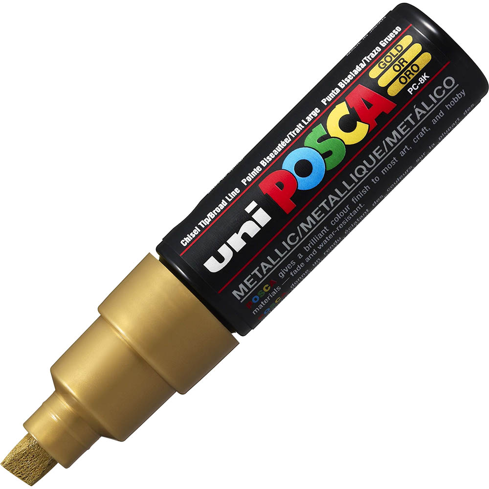 Image for POSCA PC-8K PAINT MARKER CHISEL BROAD 8MM GOLD from Angletons Office National