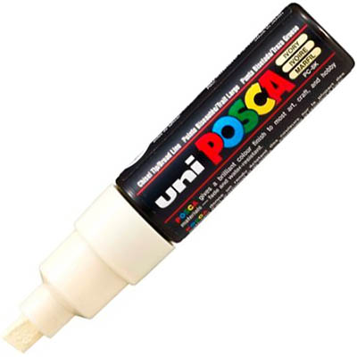 Image for POSCA PC-8K PAINT MARKER CHISEL BROAD 8MM IVORY from Angletons Office National