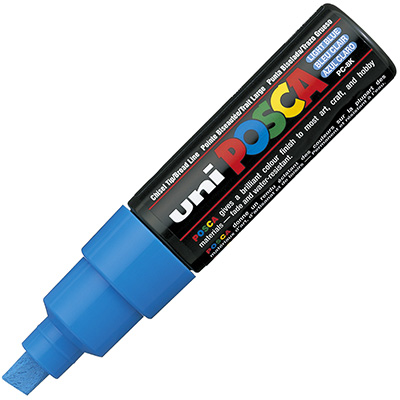 Image for POSCA PC-8K PAINT MARKER CHISEL BROAD 8MM LIGHT BLUE from Discount Office National