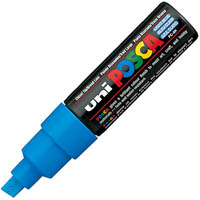 posca pc-8k paint marker chisel broad 8mm light blue