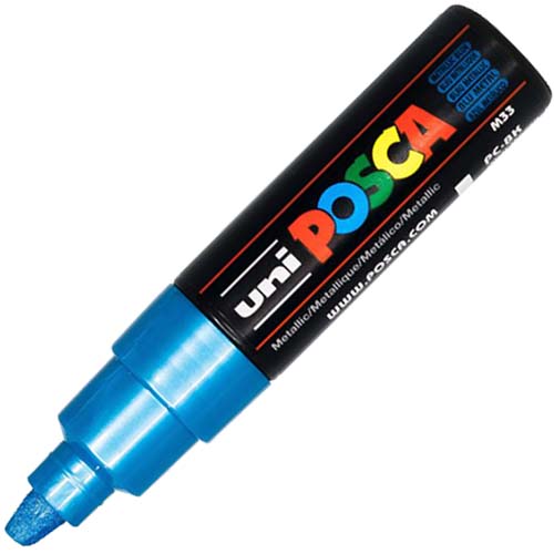 Image for POSCA PC-8K PAINT MARKER CHISEL BROAD 8MM METALLIC BLUE from Angletons Office National
