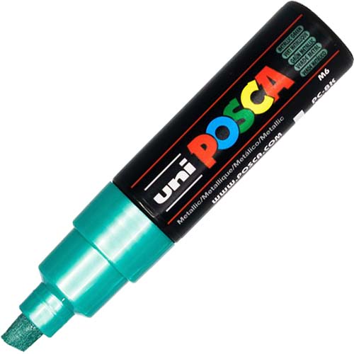 Image for POSCA PC-8K PAINT MARKER CHISEL BROAD 8MM METALLIC GREEN from Aztec Office National Melbourne