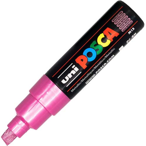 Image for POSCA PC-8K PAINT MARKER CHISEL BROAD 8MM METALLIC PINK from Aztec Office National Melbourne