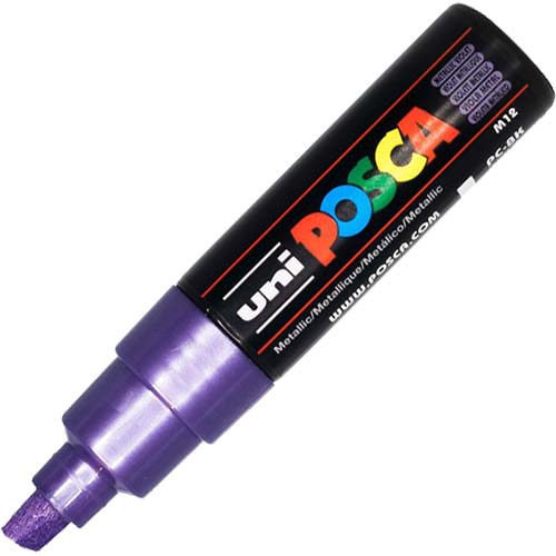 Image for POSCA PC-8K PAINT MARKER CHISEL BROAD 8MM METALLIC VIOLET from Emerald Office Supplies Office National