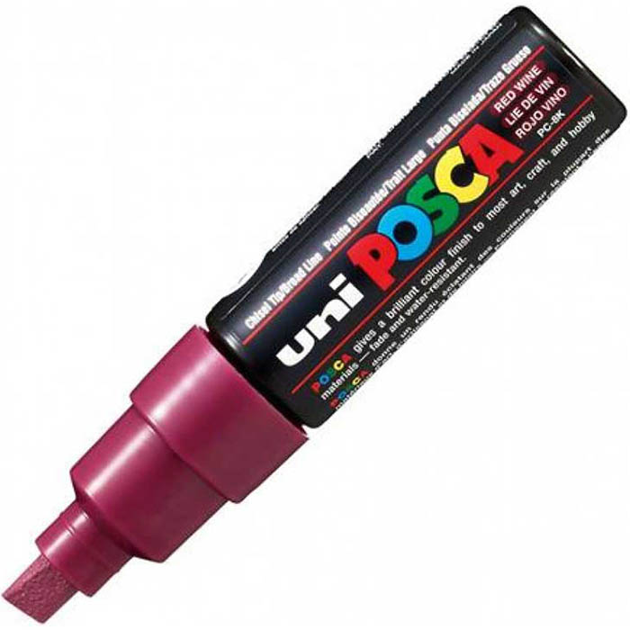 Image for POSCA PC-8K PAINT MARKER CHISEL BROAD 8MM RED WINE from PaperChase Office National