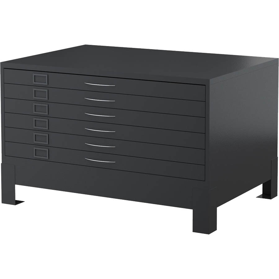 Image for STEELCO PLAN CABINET 6 DRAWER 628 X 1375 X 960MM GRAPHITE RIPPLE from Surry Office National