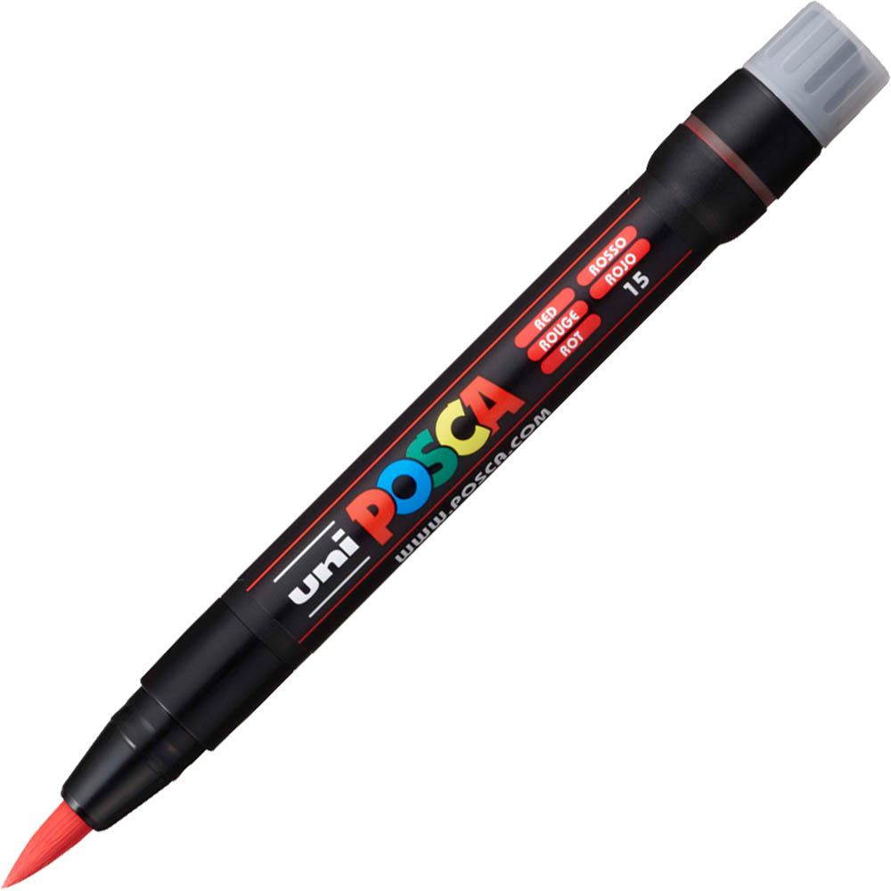 Image for POSCA PCF-350 PAINT MARKER BRUSH TIP RED from PaperChase Office National