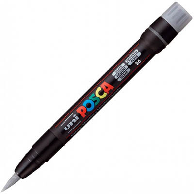 Image for POSCA PCF-350 PAINT MARKER BRUSH TIP SILVER from Connelly's Office National