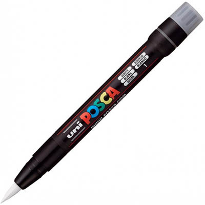 Image for POSCA PCF-350 PAINT MARKER BRUSH TIP WHITE from Axsel Office National