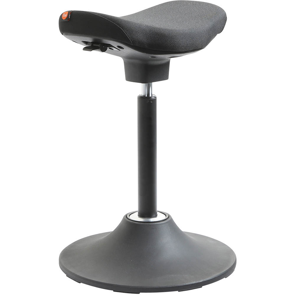 Image for PERGO WAVE PERCHING U STOOL 4D SEAT MOVEMENT DISC BASE FABRIC BLACK from Ezi Office National Tweed