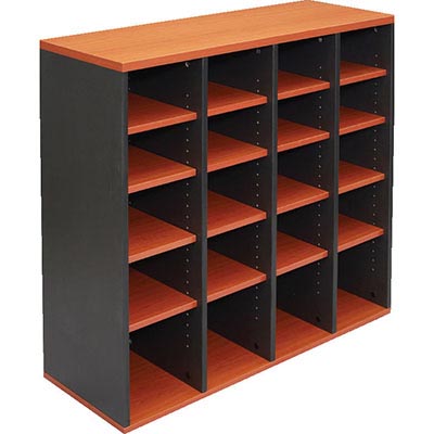 Image for RAPID WORKER PIGEON HOLE UNIT 1040 X 1040 X 380MM CHERRY/IRONSTONE from Emerald Office Supplies Office National