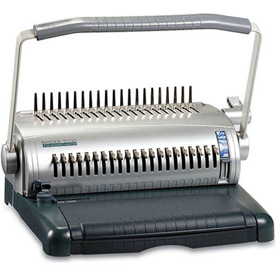 Image for QUPA S100 MANUAL BINDING MACHINE PLASTIC COMB GREY from Aztec Office National