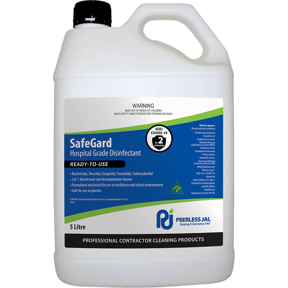 Image for SAFEGARD HOSPITAL GRADE DISINFECTANT 5 LITRE from Office National Barossa