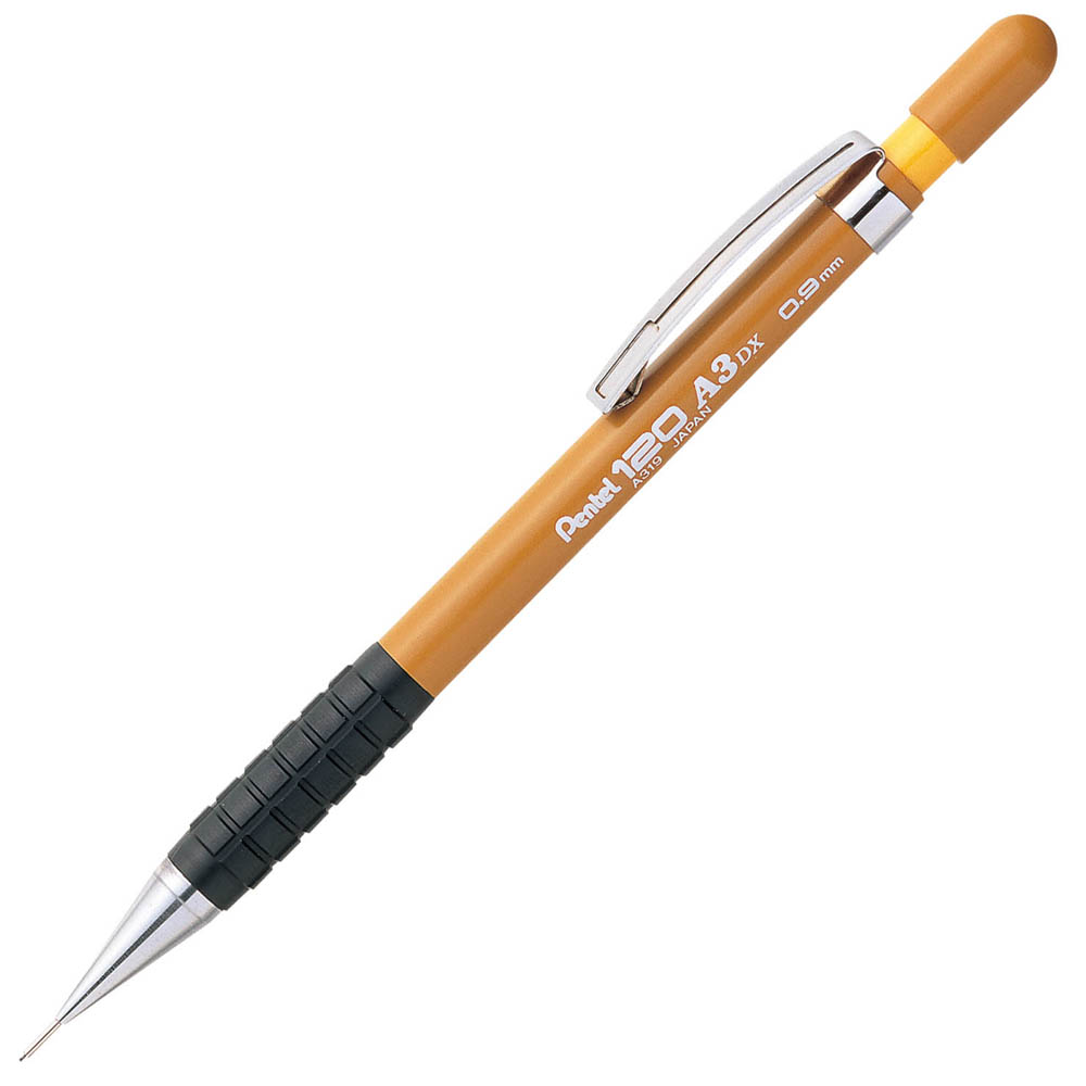 Image for PENTEL A319 120-A3DX MECHANICAL PENCIL 0.9MM YELLOW OCHRE BOX 12 from PaperChase Office National