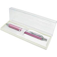 pentel bl407 energel metallic retractable gel ink pen 0.7mm pink barrel black ink