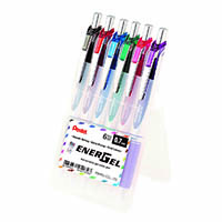 pentel bl77 energel retractable gel ink pen 0.7mm assorted pack 6