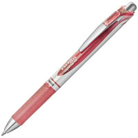 pentel bl77 energel retractable gel ink pen 0.7mm coral pink box 12