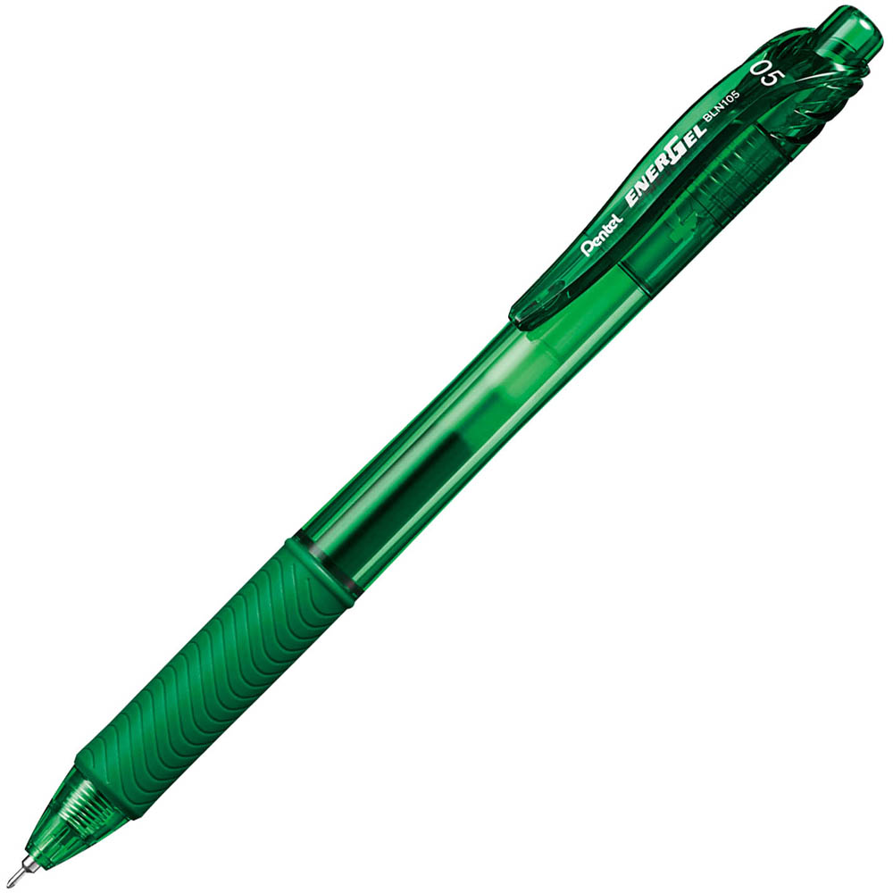Image for PENTEL BLN105 ENERGEL-X RETRACTABLE GEL INK PEN FINE 0.5MM GREEN BOX 12 from OFFICE NATIONAL CANNING VALE