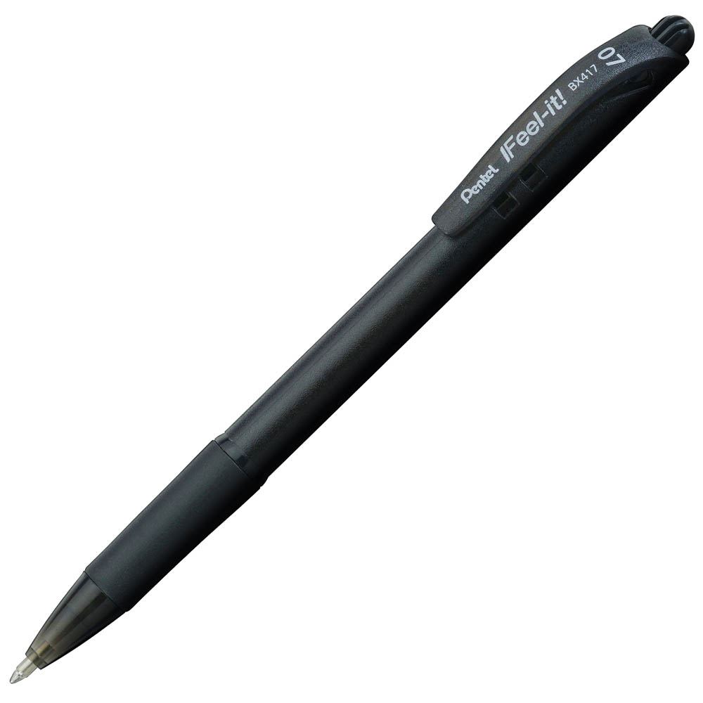 Image for PENTEL BX417 IFEEL-IT RETRACTABLE BALLPOINT PEN 0.7MM BLACK BOX 12 from Emerald Office Supplies Office National