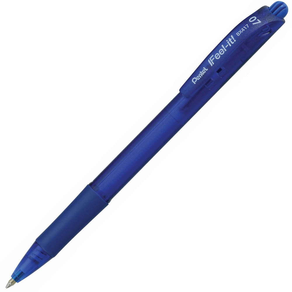 Image for PENTEL BX417 IFEEL-IT RETRACTABLE BALLPOINT PEN 0.7MM BLUE BOX 12 from Angletons Office National