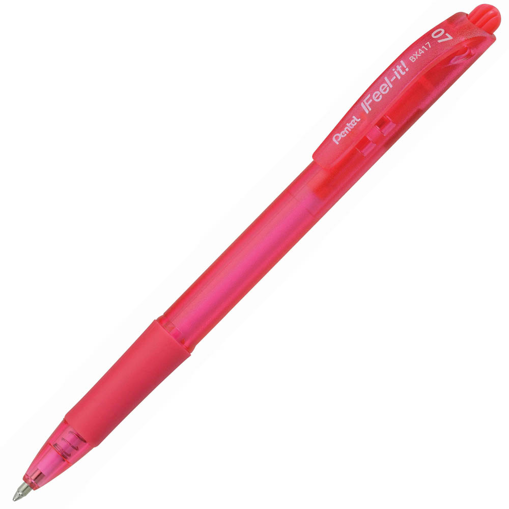 Image for PENTEL BX417 IFEEL-IT RETRACTABLE BALLPOINT PEN 0.7MM PINK BOX 12 from Emerald Office Supplies Office National