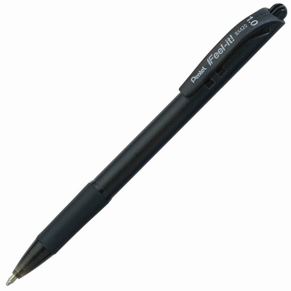 Image for PENTEL BX420 IFEEL-IT RETRACTABLE BALLPOINT PEN 1.0MM BLACK BOX 12 from Emerald Office Supplies Office National