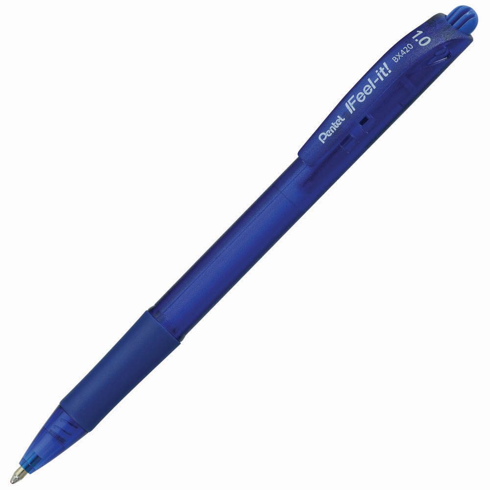 Image for PENTEL BX420 IFEEL-IT RETRACTABLE BALLPOINT PEN 1.0MM BLUE BOX 12 from Emerald Office Supplies Office National