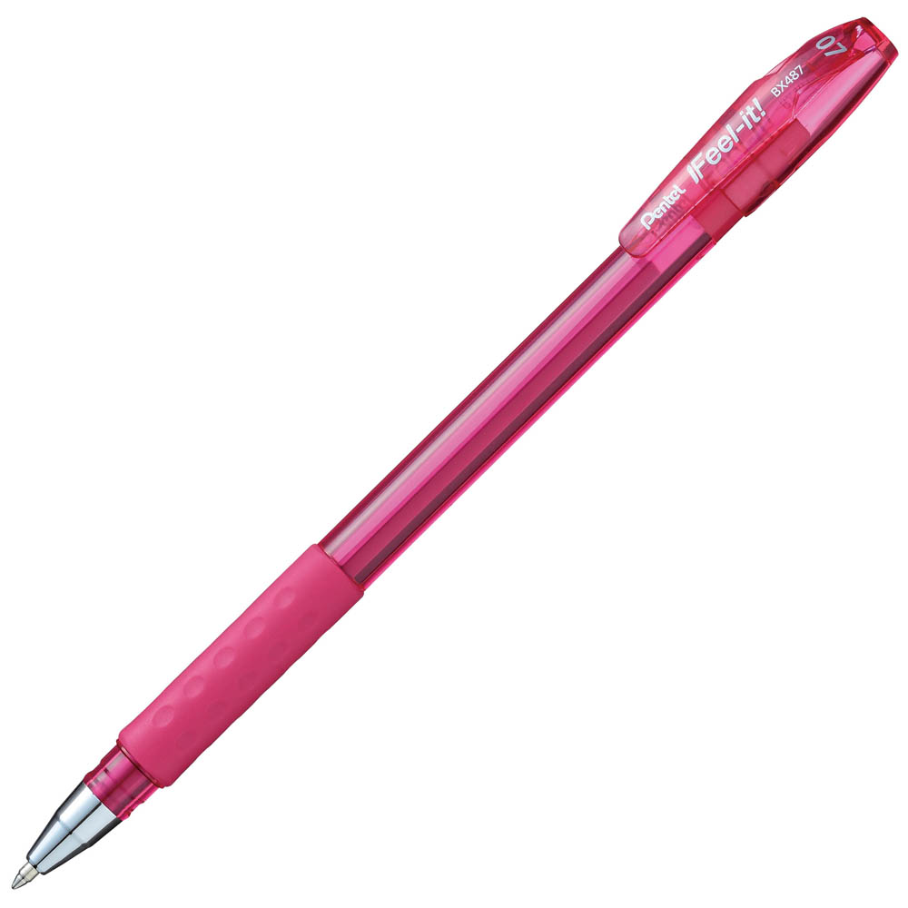 Image for PENTEL BX487 IFEEL-IT BALLPOINT PEN 0.7MM PINK BOX 12 from Office National Perth CBD