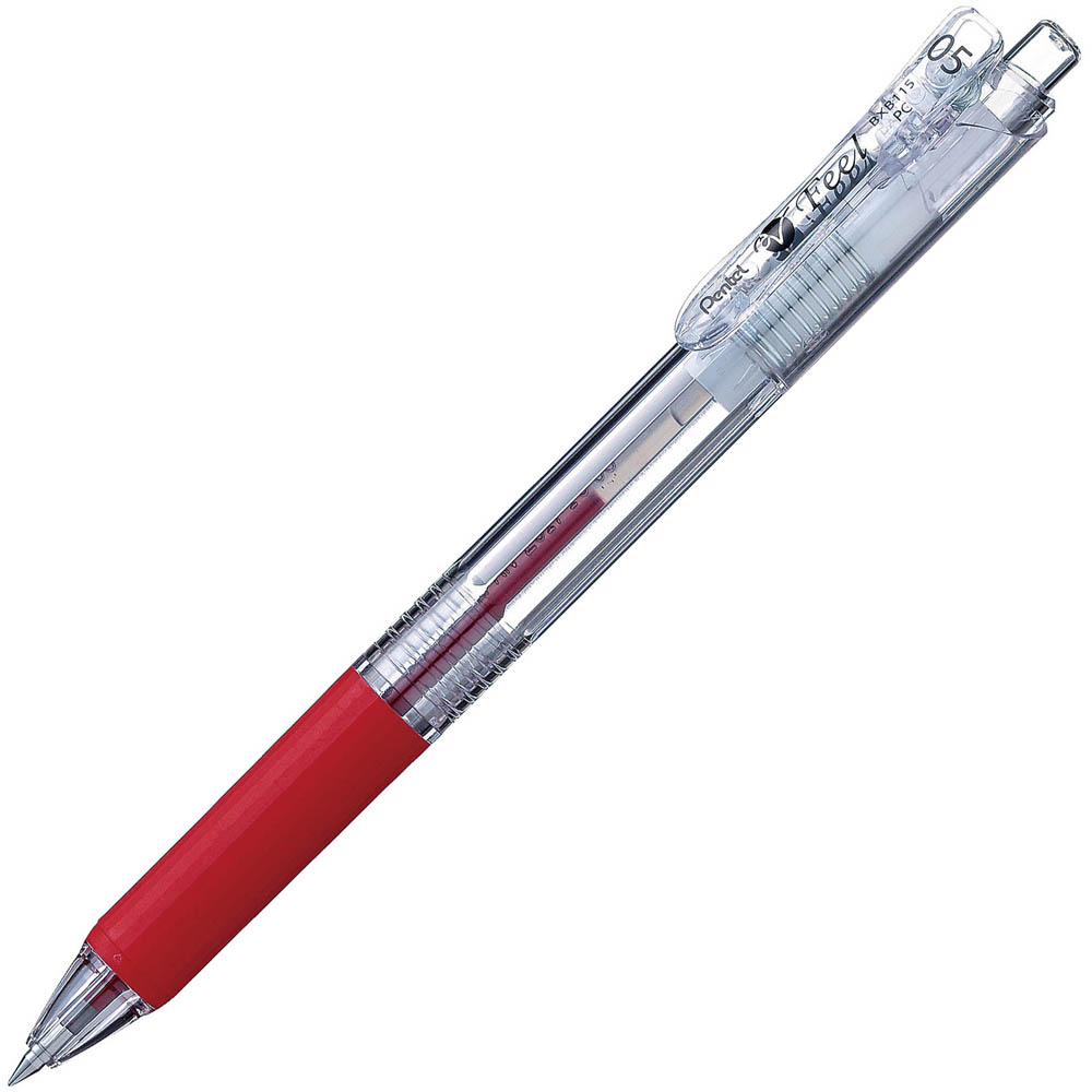 Image for PENTEL BXB115 VFEEL RETRACTABLE BALLPOINT PEN 0.5MM RED BOX 10 from Emerald Office Supplies Office National