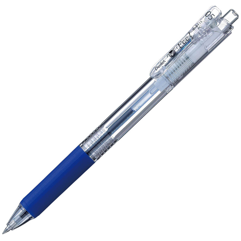 Image for PENTEL BXB115 VFEEL RETRACTABLE BALLPOINT PEN 0.5MM BLUE BOX 10 from Emerald Office Supplies Office National