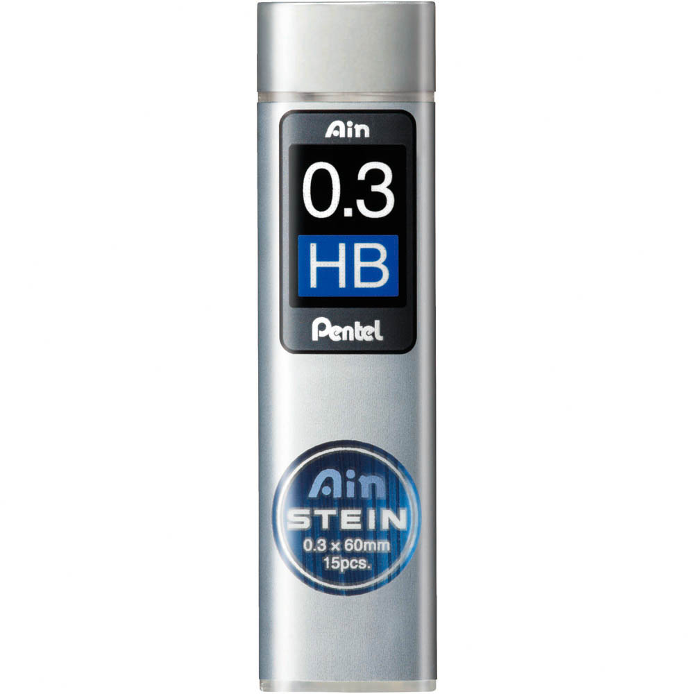 Image for PENTEL C273 AIN STEIN MECHANICAL PENCIL LEAD REFILL 0.3MM HB GREY TUBE 15 from PaperChase Office National