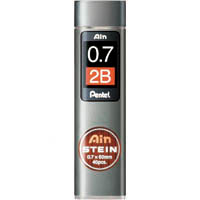 pentel c277 ain stein mechanical pencil lead refill 0.7mm 2b grey tube 40