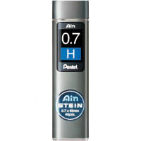 pentel c277 ain stein mechanical pencil lead refill 0.7mm h grey tube 40