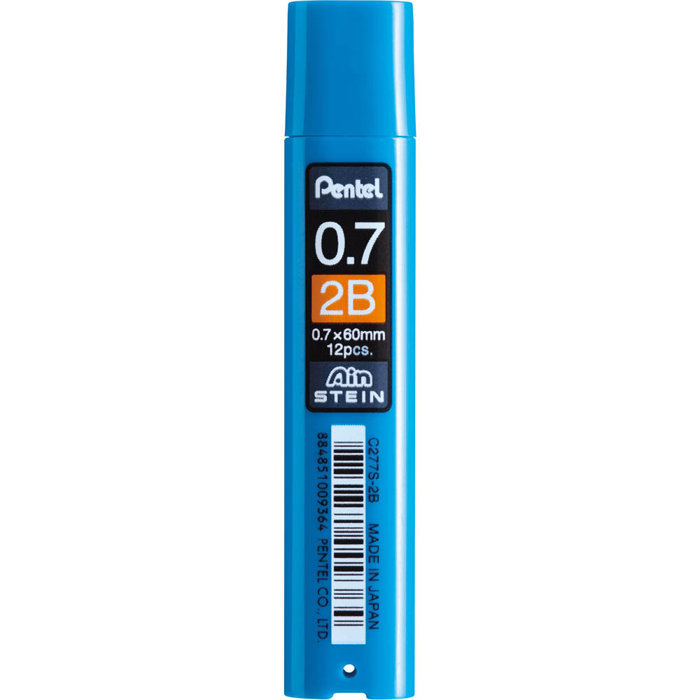 Image for PENTEL C277 AIN STEIN MECHANICAL PENCIL LEAD REFILL 0.7MM 2B BLUE TUBE 12 from Angletons Office National