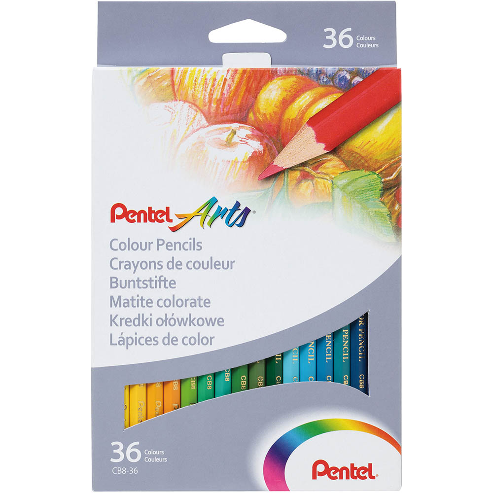 Image for PENTEL CB8 ARTS COLOUR PENCILS ASSORTED PACK 36 from Office National Barossa