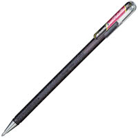 pentel k110 hybrid dual metallic gel ink pen 1.0mm black / metallic red box 12