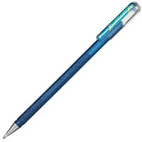 pentel k110 hybrid dual metallic gel ink pen 1.0mm blue / metallic green box 12