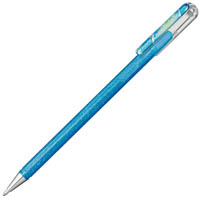 pentel k110 hybrid dual metallic gel ink pen 1.0mm blue grey / metallic blue and silver box 12